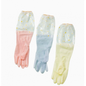 加长洗碗手套防水家居做家务厨房清洁耐用PVC洗衣果冻色